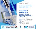 Seminario on line di approfondimento sulla qualità dell'acqua