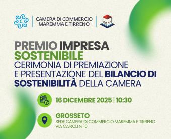 Sostenibilità: cerimonia del Premio Impresa Sostenibile e presentazione del bilancio della Camera