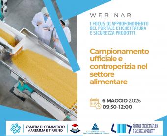 Webinar "Campionamento ufficiale e controperizia nel settore alimentare"