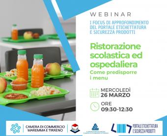 Seminario on line: 'Ristorazione scolastica e ospedaliera, come predisporre i menù'