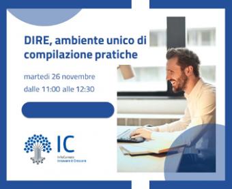 Webinar su DIRE, ambiente unico di compilazione pratiche