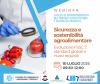 Grafica del webinar "Sicurezza e sostenibilità agroalimentare" del 10 luglio 2026. Mostra una mela esaminata alla lente e i loghi dei promotori in calce.