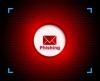 Icona di una busta da lettere con la scritta 'Phishing' all'interno di un cerchio su sfondo rosso.
